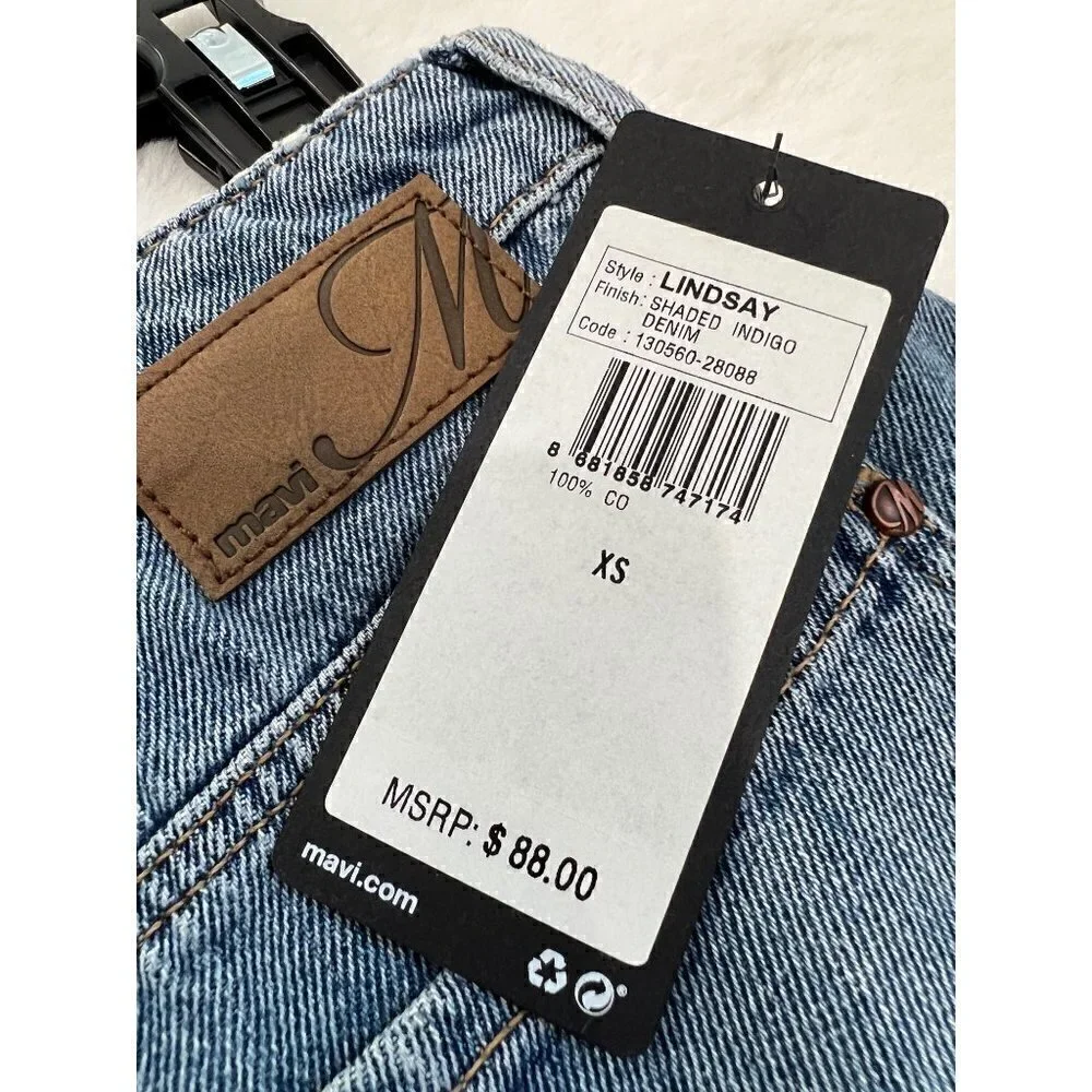NWT MAVI JEANS Lindsay Cutoff Raw Hem Denim Miniskirt Indigo Size XS MSRP $88